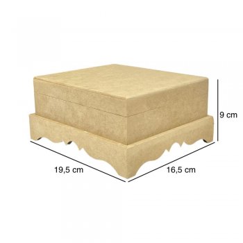 Caixa Biju Holandesa Com 4 Divisões 19,5x16,5x9