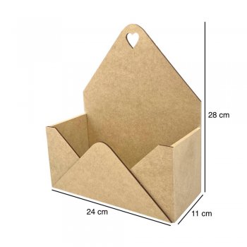 Caixa Envelope Cesta Coração 24x11x28