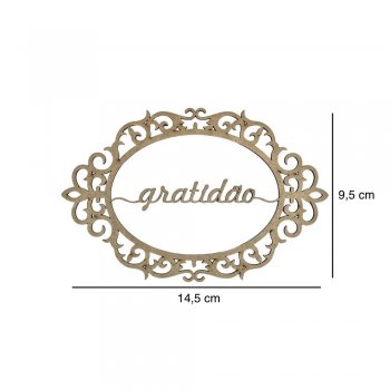 Aplique Moldura Arabesco "Gratidão" 14,5x9,5