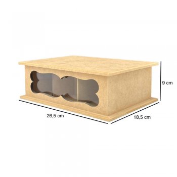 Caixa De Chá 6 Divisórias Com Vidro 26,5x18,5x9