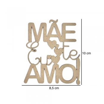 Aplique Frase "Mãe Eu Te Amo" 8,5x10