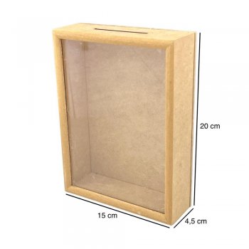 Quadro Cofre Com Acrilico 15x4,5x20