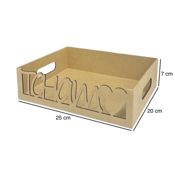 Bandeja Retangular Vazada "Tchamo" 25x20x7