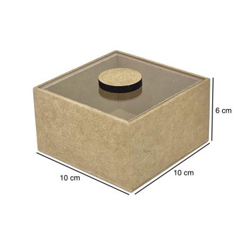 Caixa Tampa De Acrilico Com Puxador Bolinha 10x10x6