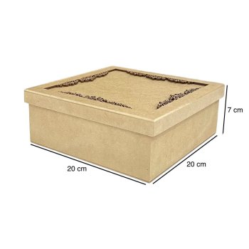 Caixa Tampa De Sapato Fundo Solto Vazada Arabesco 2293 20x20x7