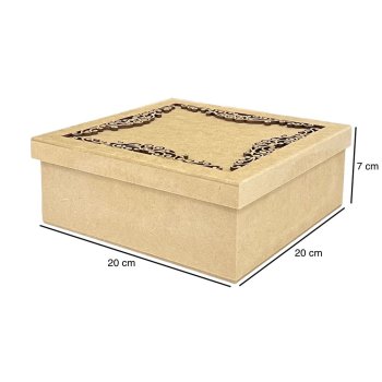 Caixa Tampa De Sapato Fundo Solto Vazada Arabesco 2403 20x20x7