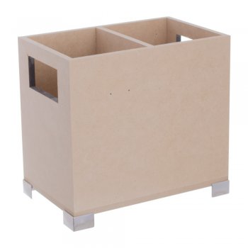 Porta Talher 2 Div Com Pé De Metal 17X11X16