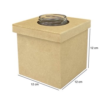 Caixa Tampa De Sapato Com Pote De Vidro 12x12x12