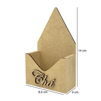 Mini Cesta Porta Chá Com Aplique 8,5x4x14