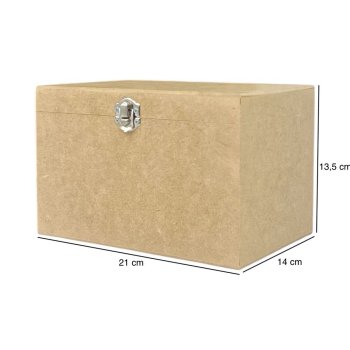 Caixa Alta Com Fecho E Dobradiça 21x14x13,5