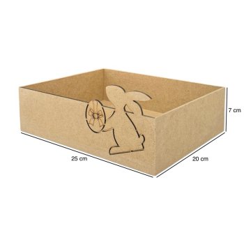 Bandeja Retangular Vazada Coelho Com Ovo 2,8mm 25x20x7