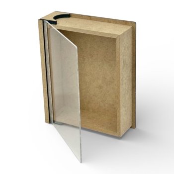 Caixa Livro Com Tampa De Acrilico Pequena 14,5x18,5x5