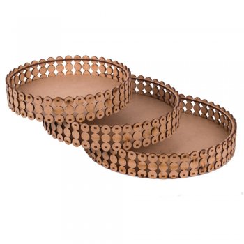 Laser Trio De Bandeja Perola Redonda