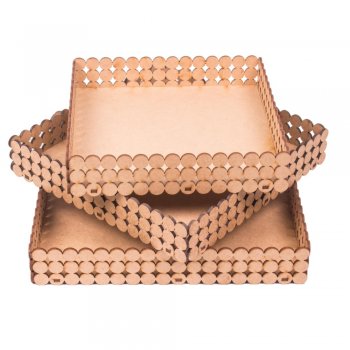 Laser Trio De Bandeja Pérola Quadrada