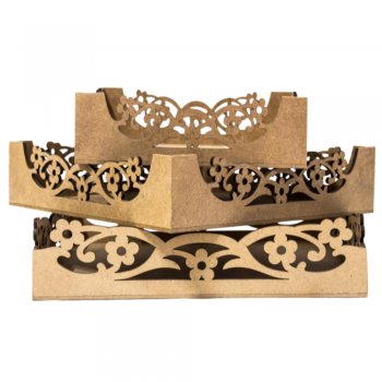 Trio De Bandeja Quadrada Margarida