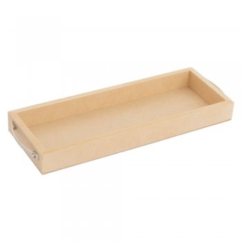 Bandeja Retangular Baixa Com Alça De Metal P 32X12X3