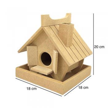 Casa Para Passarinho Coração Com Chaminé 18X18X20