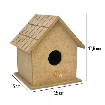 Casa Para Passarinho Frisada 15X15X17,5
