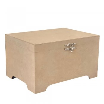 Baú Retangular Com Pé E Fecho Grande 34X25X18