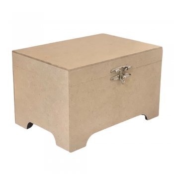 Baú Retangular Com Pé E Fecho Pequeno 22X15,5X14