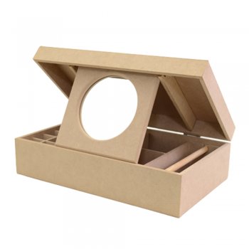 Caixa Porta Maquiagem E Jóias Com Espelho P 30,5X18X9,5