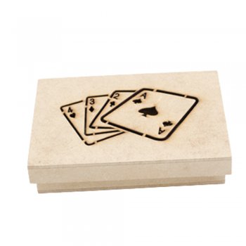Caixa Porta Baralhos Laser 4 Naipes 14X10X3
