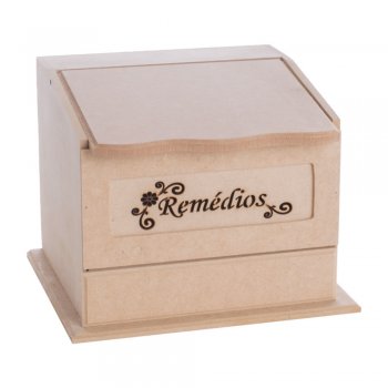 Caixa Porta Remédio Pequeno Com 1 Gaveta 22,5X20,5X18