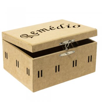 Caixa Remédio Laser Vazado Com Dobradiça Passa Fita 23X18X13