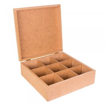 Caixa Porta Jóia Quadrada Peq 9 Div 27X27X10