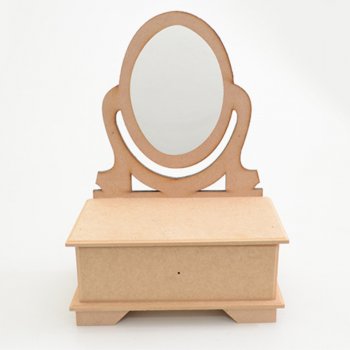 Penteadeira Porta Jóias Com Espelho 26X16X35