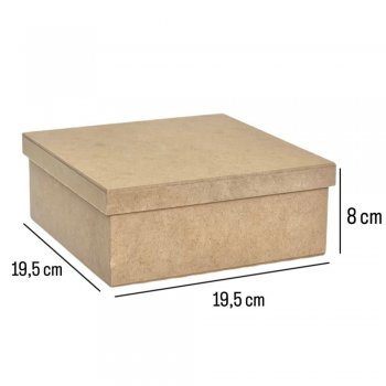 Caixa Biju 6MM Tampa Sapato Com Bandeja 19,5X19,5X8