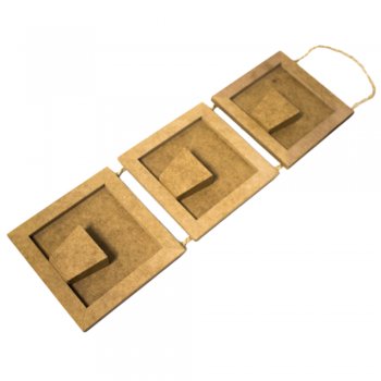  Trio De Quadro Sisal Com 3 Vasos Grande 17X17X55