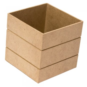 Cachepot Quadrado Frisado Medio 3mm 10X10X10