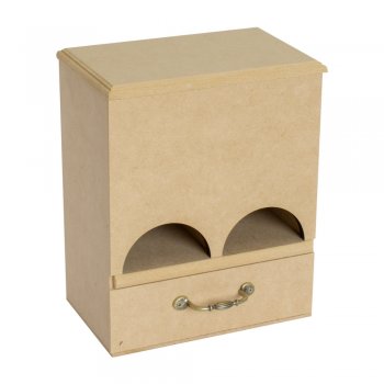 Caixa Porta Chá Com Gaveta E Alça De Metal 15,5X10X19