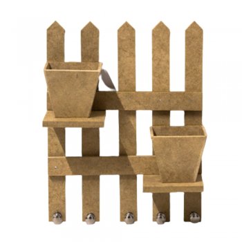Porta Chaves Cerca Com 2 Mini Vasos 16X1X21