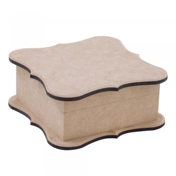 Caixa Turca Ondulada Porta Chá Pequena Com 4 Div 16X16X7