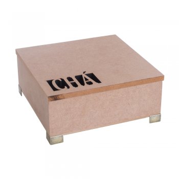 Caixa Vazada Chá 9MM Com Pé De Metal 19X19X8,5