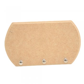 Porta Chaves Oval Com 3 Botões 19,5X11,5