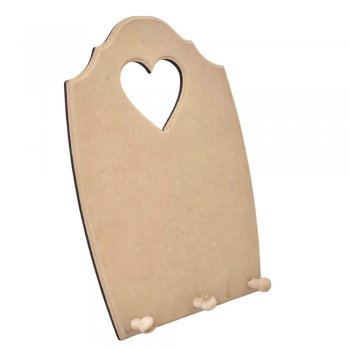 Porta Chaves Topiado Coração 3 Pitões 30X21