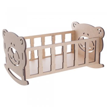 Berço Para Boneca Urso Pequeno 36,5X25X20
