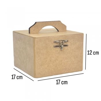 Frasqueira Quadrada Pequena Com Fecho 17X17X12