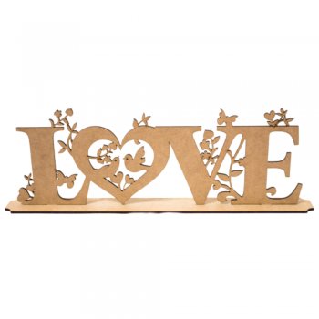 Palavra Love Floral Pequena