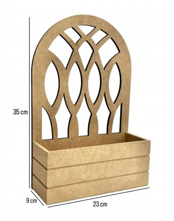 Floreira Riscada Com Recortes 23X9X35