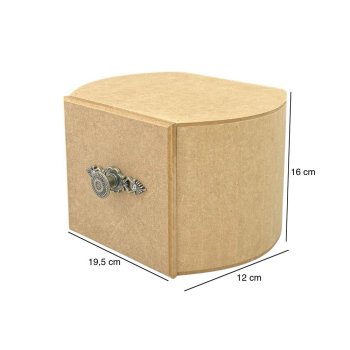 Gaveta Oval Com Puxador De Metal 19,5x12x16