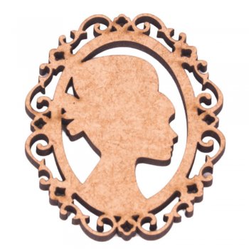 Aplique 4272 Moldura Redonda Moça 6,5X5