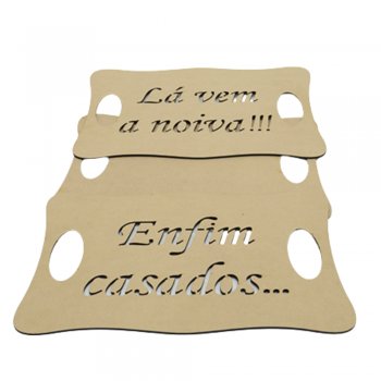 Kit Placa Casamento Ondulado 32X21,5