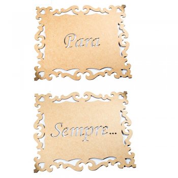 Kit Placa Quadrada Para Cadeira Para Sempre 33X28