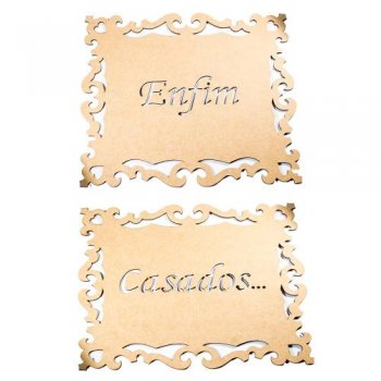 Kit Placa Quadrada Para Cadeira Enfim Casados 33X28